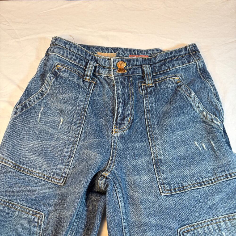 Pilcro Anthropologie womens double knee jeans. Size 28P. mild distress. grunge - Picture 6 of 8